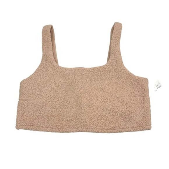 NWT GILLY HICKS Sherpa Fleece Scoop Tank Top Sz XXL Tan - Picture 4 of 7